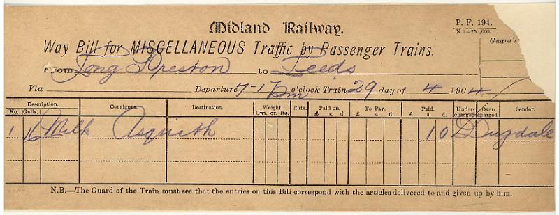 Milk 29-04-04 to Leeds - Asquith (16 galls).jpg - Way Bill: Milk 29-04-04 to Leeds - Asquith (16 galls)